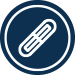 Blue circular icon of microchip