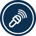Blue circular icon of Ultrasound wand